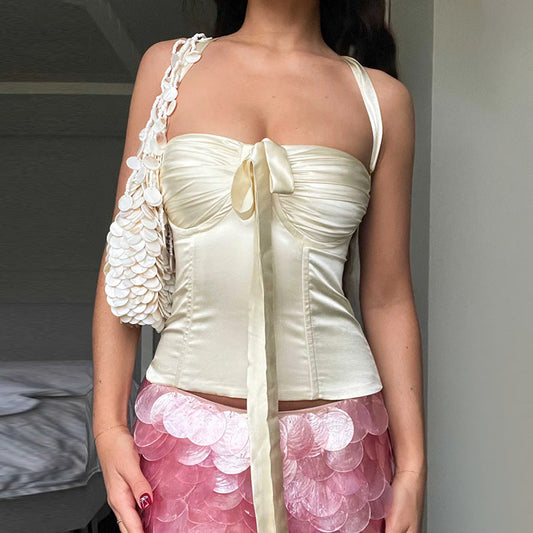 Ivory Celeste Bow Corset Top