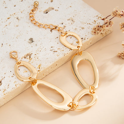 Gold O-Ring Hollow Chain Jewelry Set