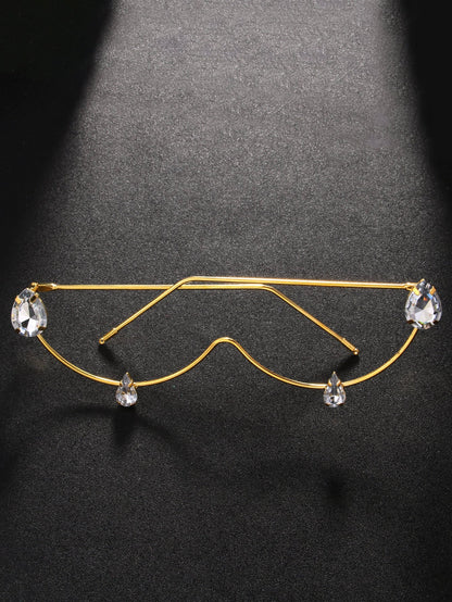 Rhinestone Frameless Party Glasses – Sparkle Vibes