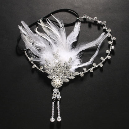 Rhinestone Feather Headpiece – Festive Glam Accessory